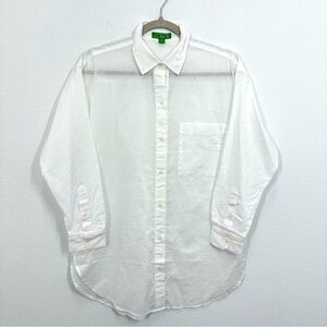 J. Crew Women's Size XXS White Button-up Cotton Voile Shirt Vacation Gauzy NWT